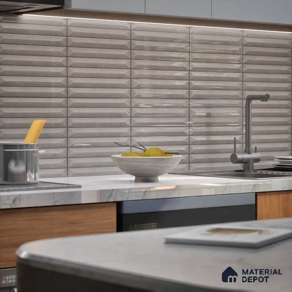 Faux Subway  Tile TL 07241 C Crayon 1006 1 ft x 1 ft Ceramic Glossy Finish - 9 mm  | 2 mm Spacer is Mandatory | Please Expect a Slight Variation of Pattern (Sample)